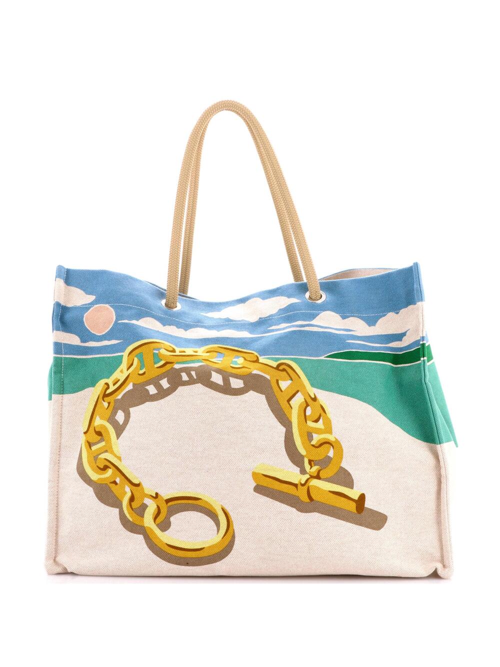 Hermes Beach Bag Printed Canvas #356496H23B